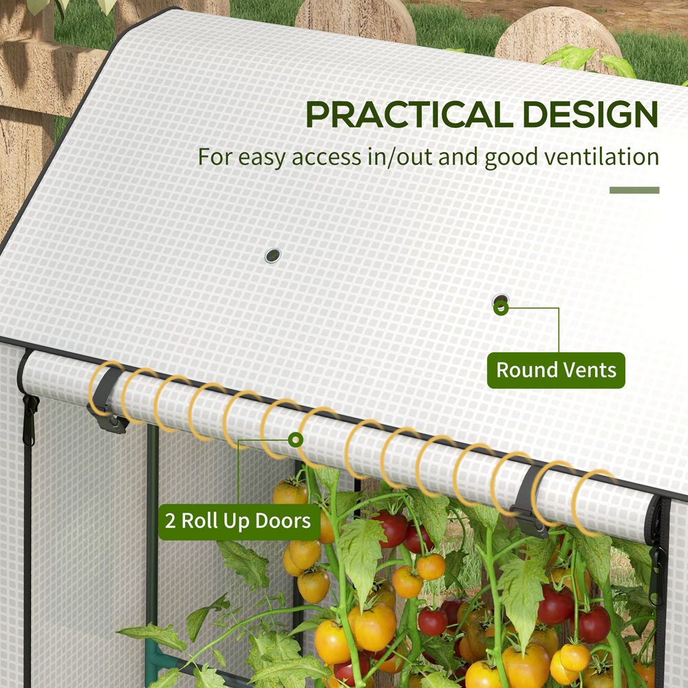 Outsunny 4 Shelf Steel Frame 3 x 3ft Portable Greenhouse Image 5