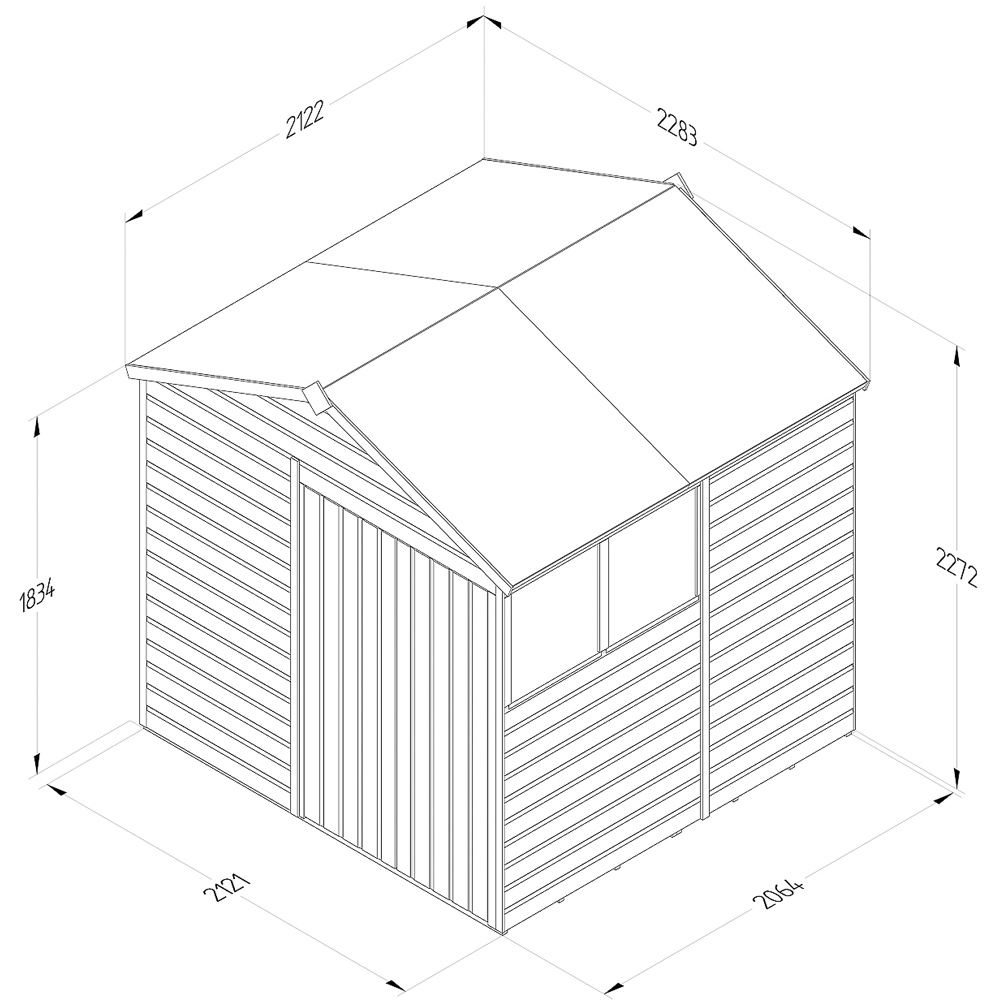 Forest Garden Beckwood 7 x 7ft Double Door 2 Windows Shiplap Apex Shed Image 9