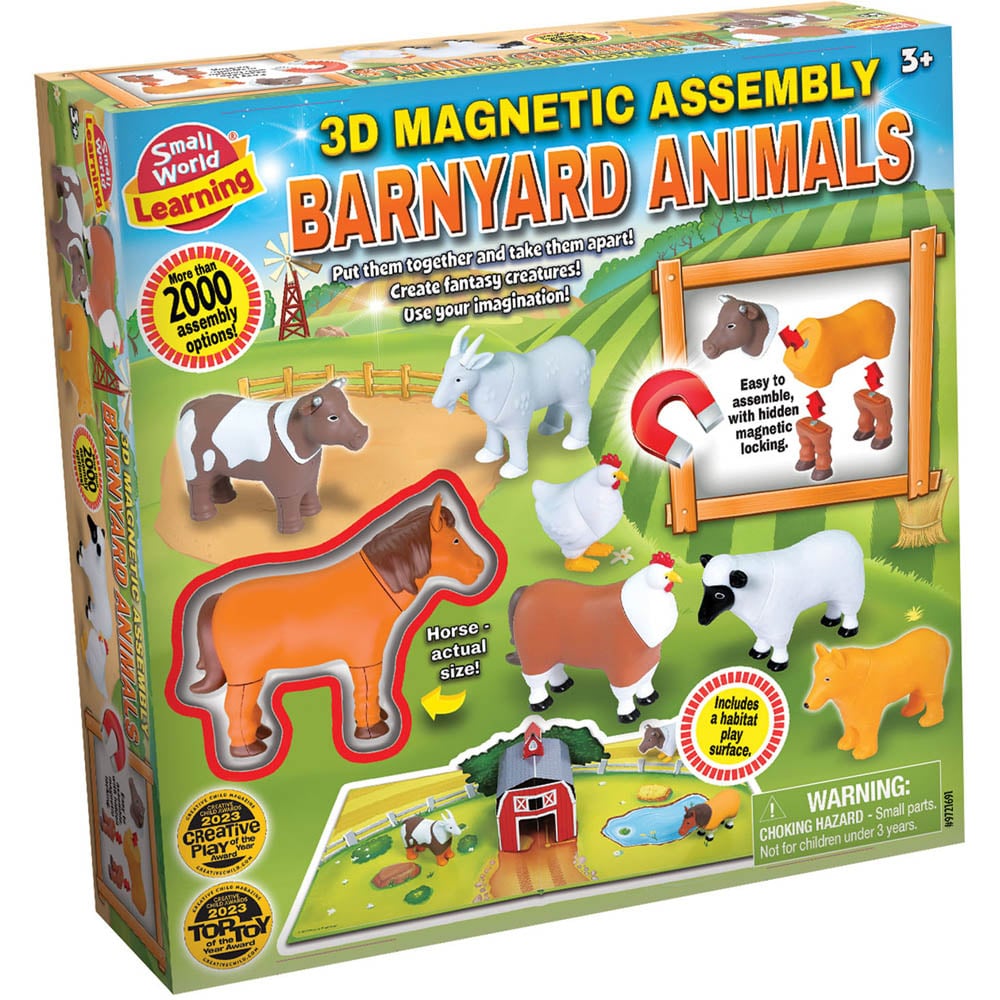 Small World Toys Make Your Own 3D Barnyard Animals Magnetic Assembly Kit Image 1