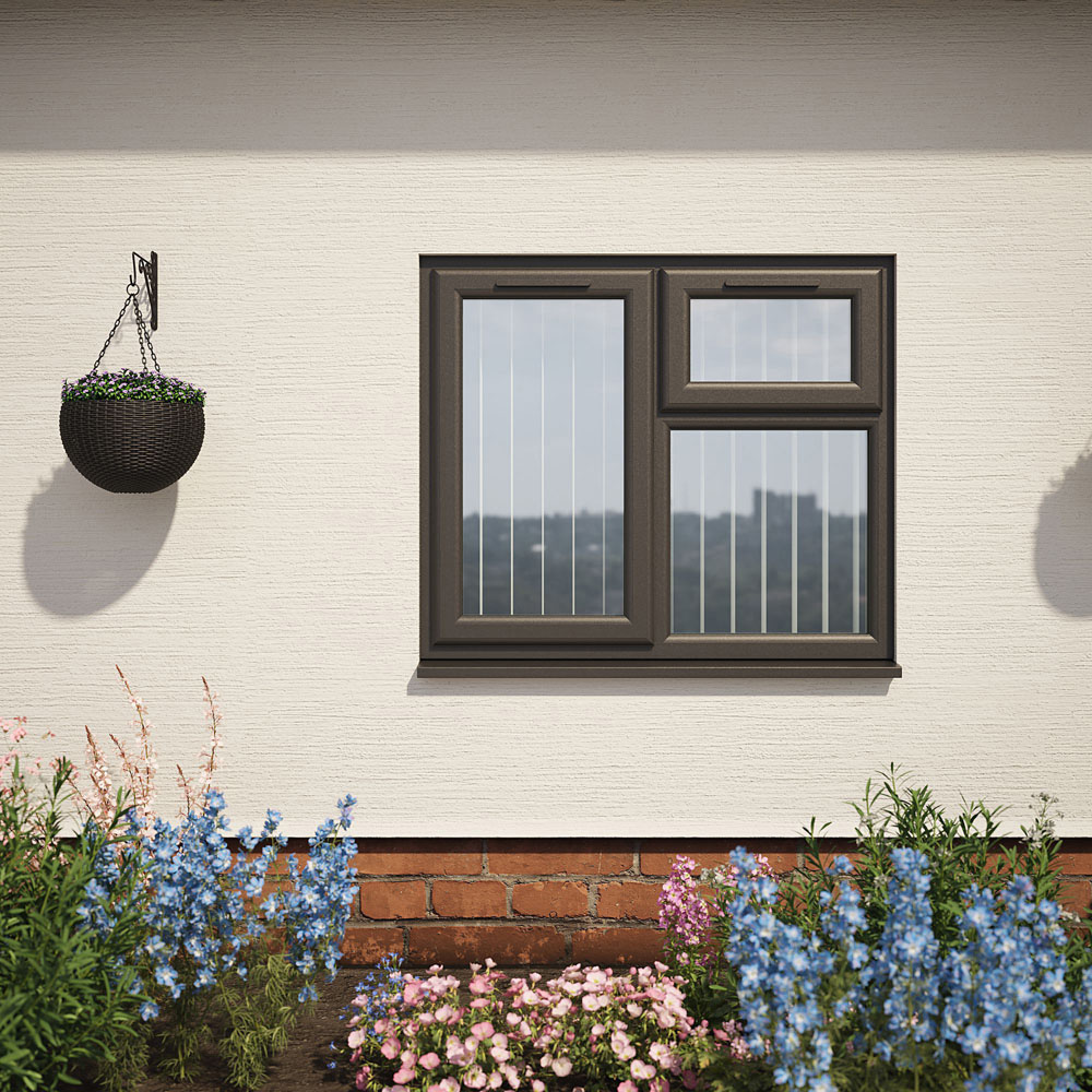 Crystal Black and White LH Side Hung and Top Opener Clear Triple Glazed Window 1190 x 1190mm Image 5