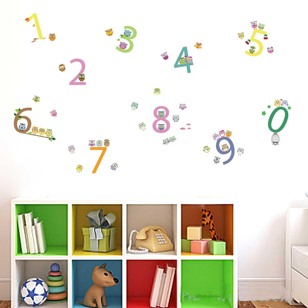 Walplus Kids Colourful Numbers with Creatures Self Adhesive Wall Stickers Image 1