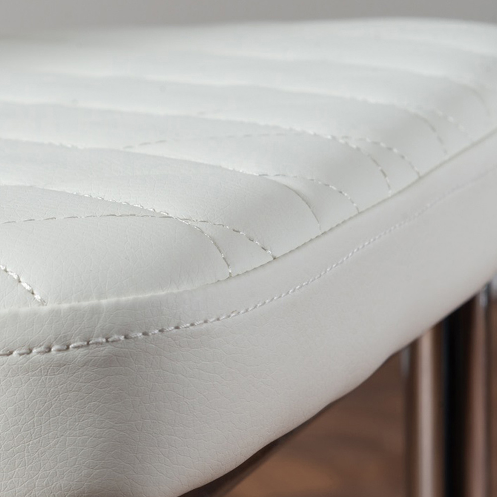 Furniturebox Copeland Valera Marble Effect 4 Seater Dining Set White and Chrome Image 8