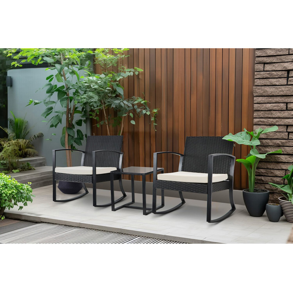 Monza 2 Seater Rocking Bistro Set Black Image 9