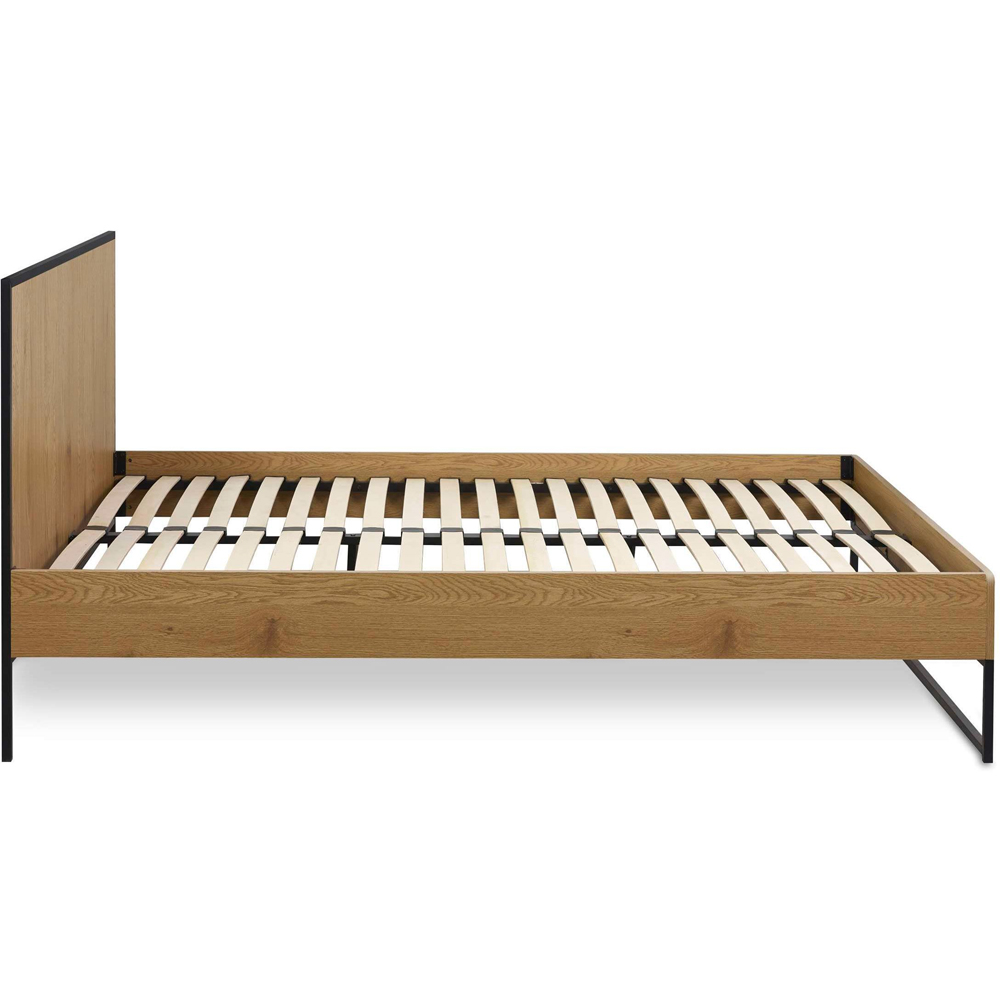 Julian Bowen Harlow Double Oak and Black Bed Frame Image 4