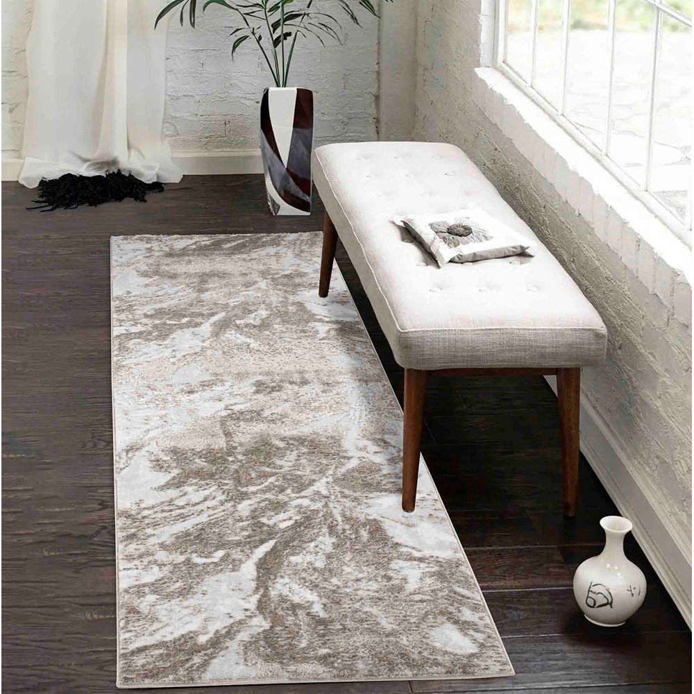 Desire Rugs Serenity Stone Abstract Water Grunge Texture Rug 60 x 220cm Image 2