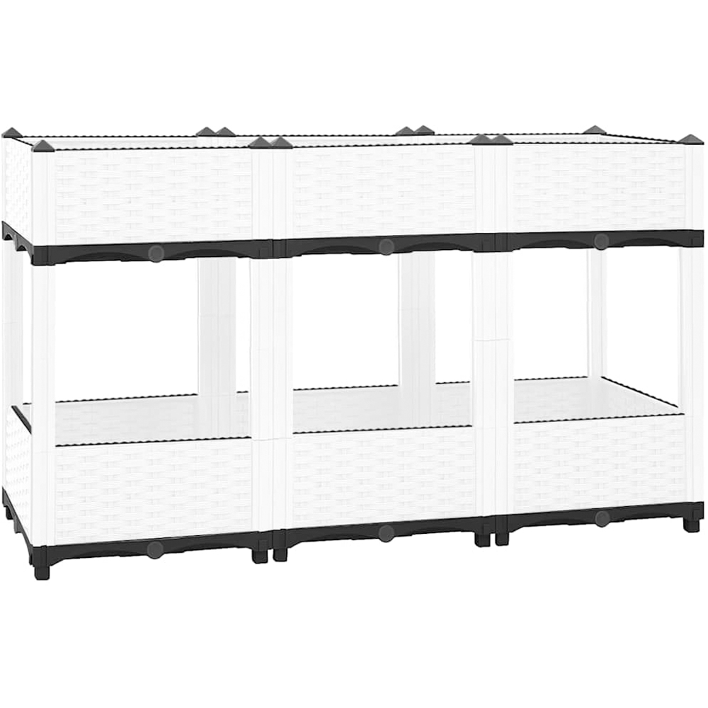 vidaXL Single Shelf Grey Plastic Raised Garden Bed 71 x 120 x 40cm Image 1