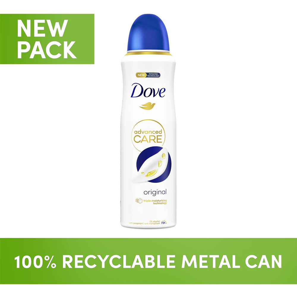 Dove Advanced Care Anti-Perspirant Deodorant Spray Original 200ml 24 Pack Image 7