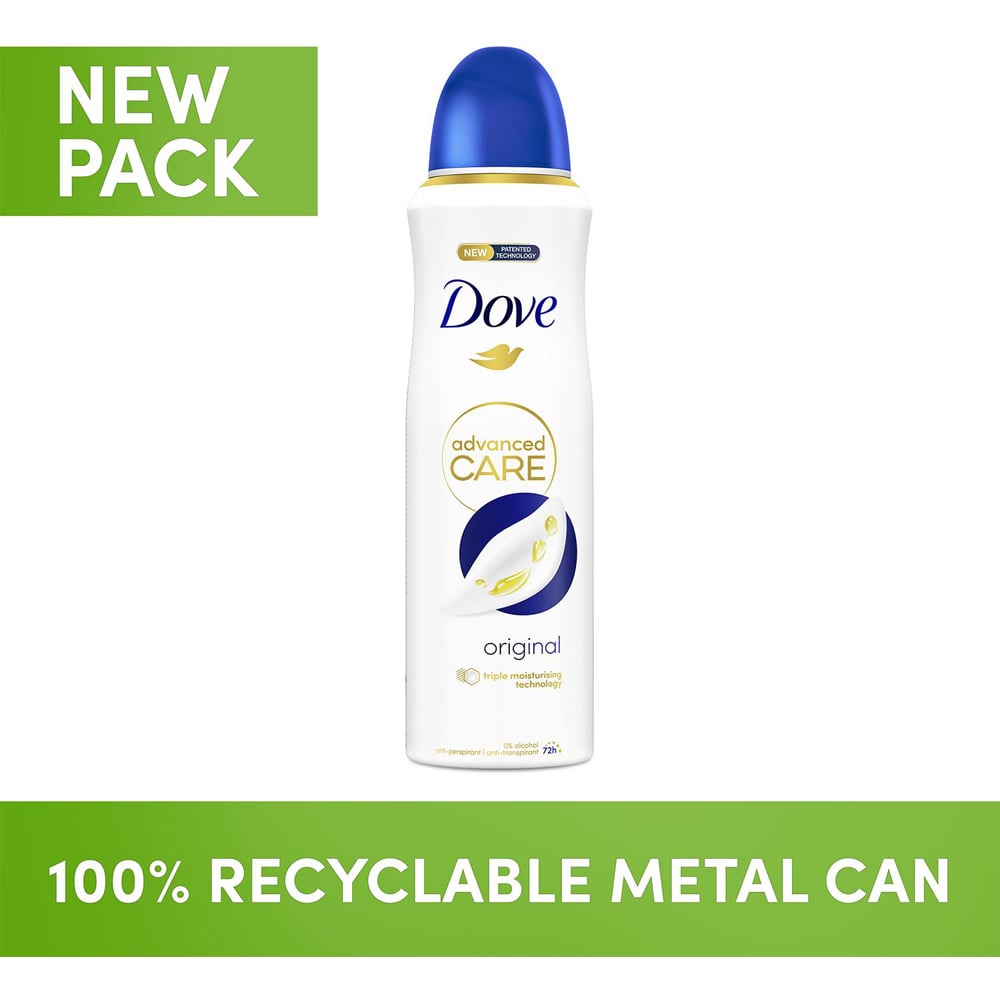 Dove Advanced Care Original Anti-Perspirant Deodorant Spray 200ml 12 Pack Image 7