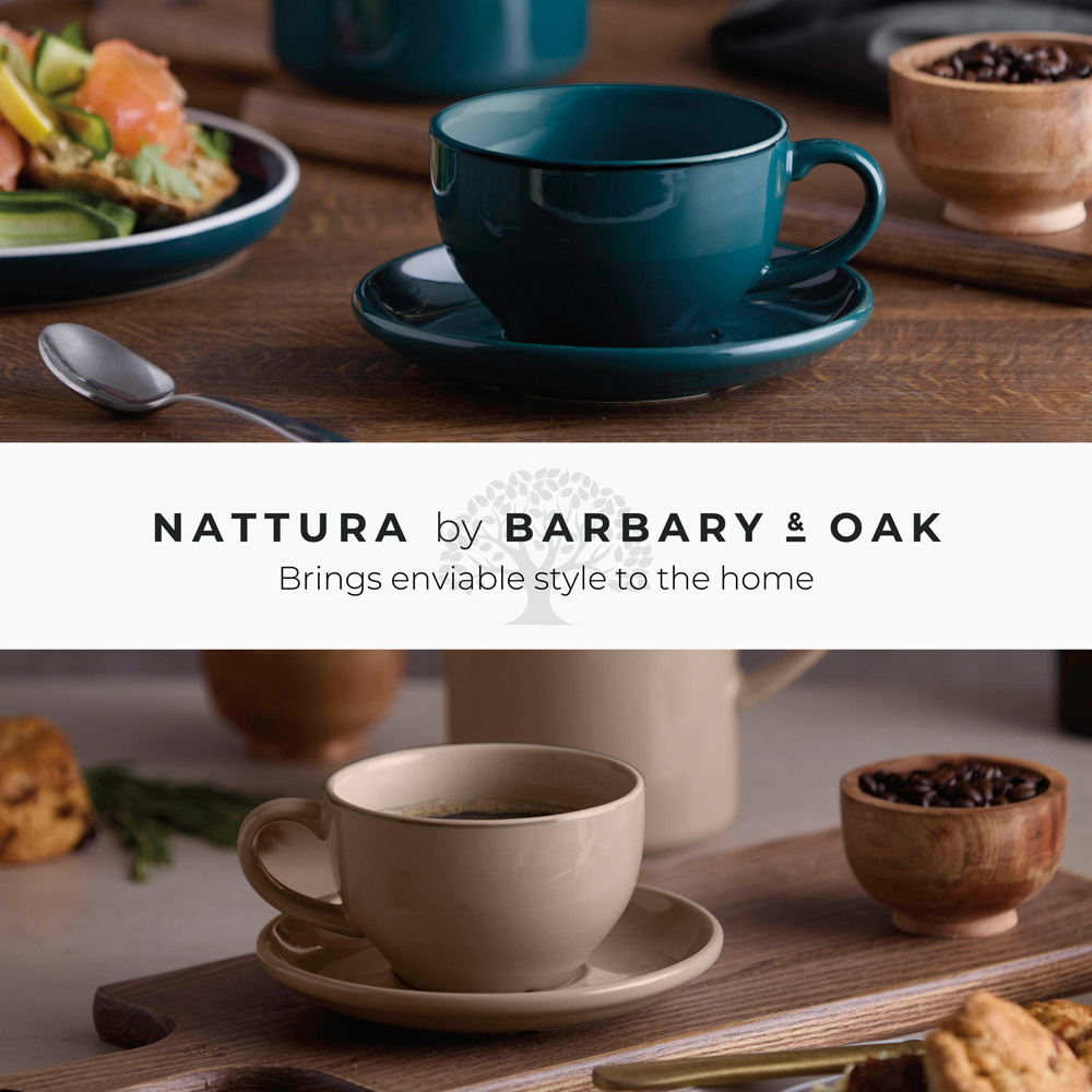 Barbary & Oak Nattura Set of 2 Agave Stoneware Americano Cup and Saucer Set 350ml Image 8