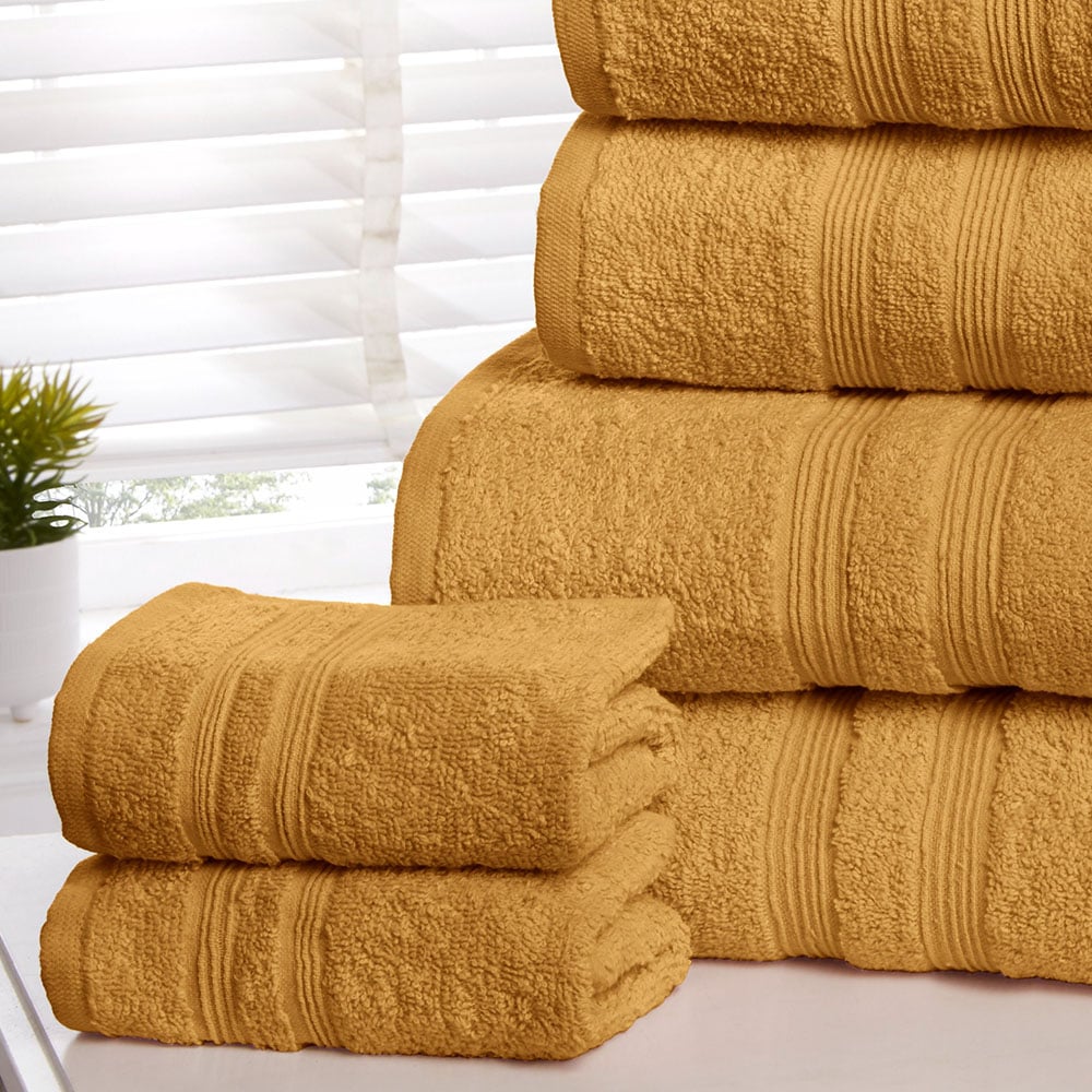 Rapport Home Camden Super Soft Combed Cotton Ochre Hand Towel Image 3