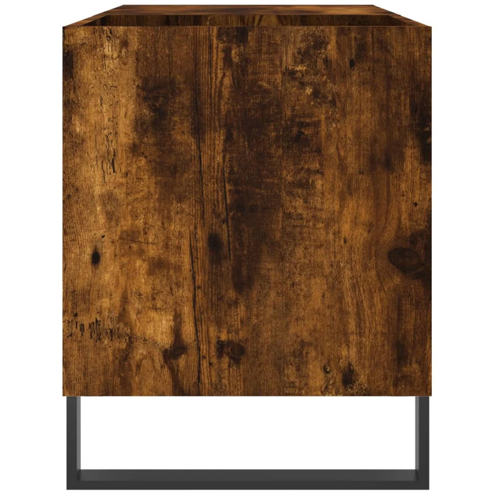 vidaXL 2 Shelf Smoked Oak Record Cabinet Image 5