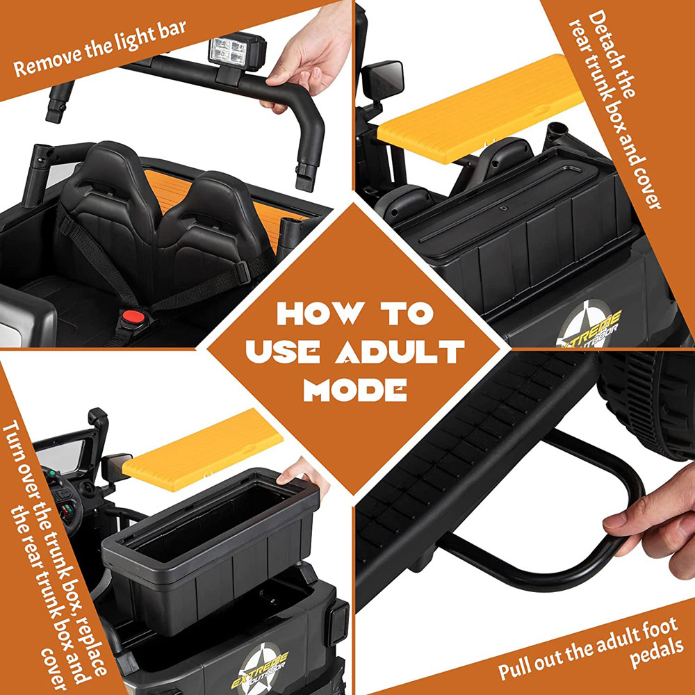 Costway Black Battery Powered Electric Parent Child Ride On Car Image 8