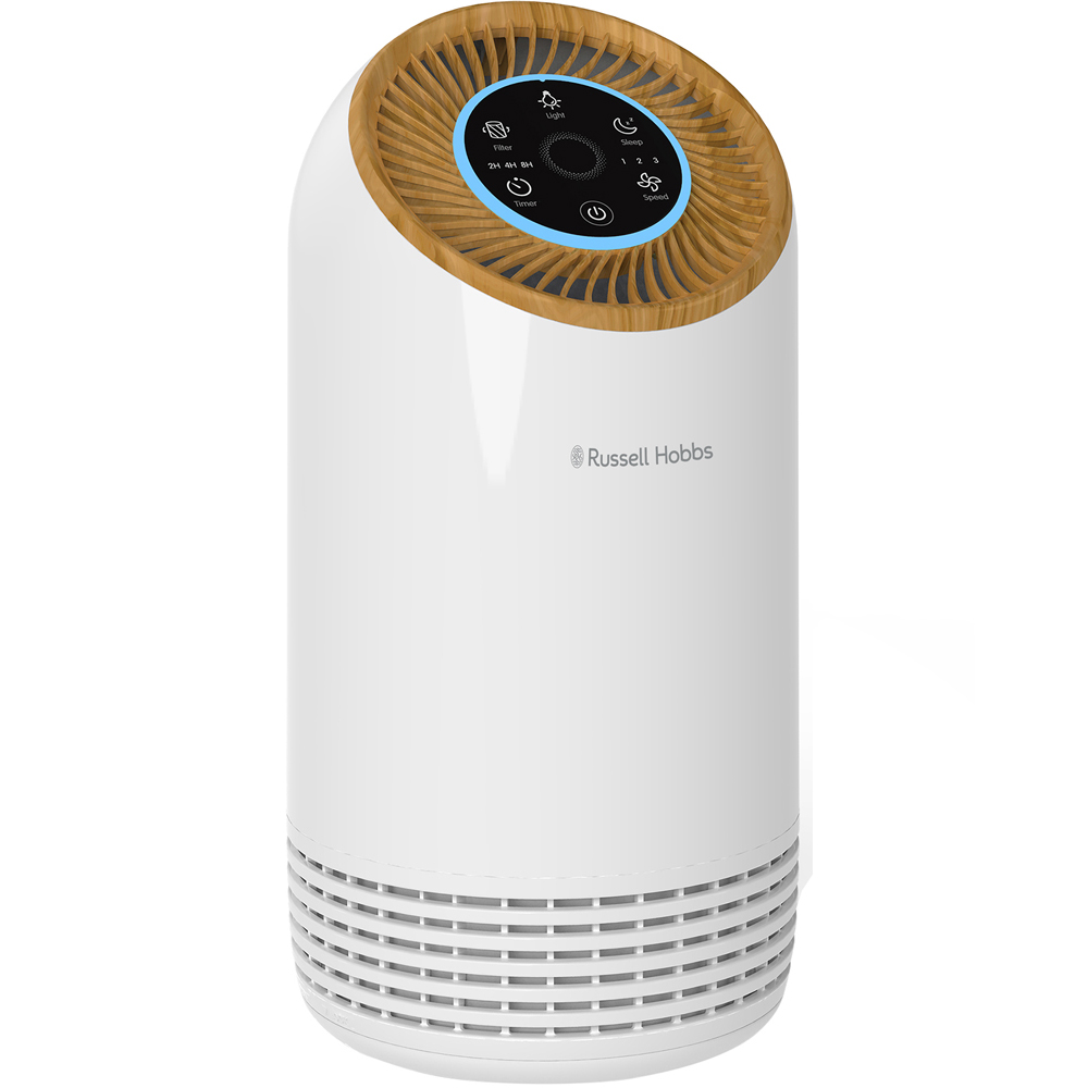 Russell Hobbs Wood and White Clean Air Compact 2 Air Purifier Image 2