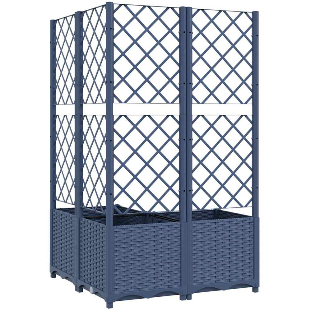 vidaXL Grey Polypropylene Garden Planter with Trellis 136 x 80 x 80cm Image 5