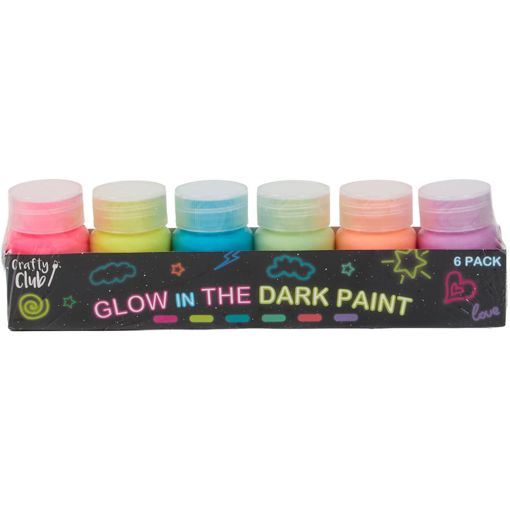 Pack of 6 Glow In The Dark Paints Image 3