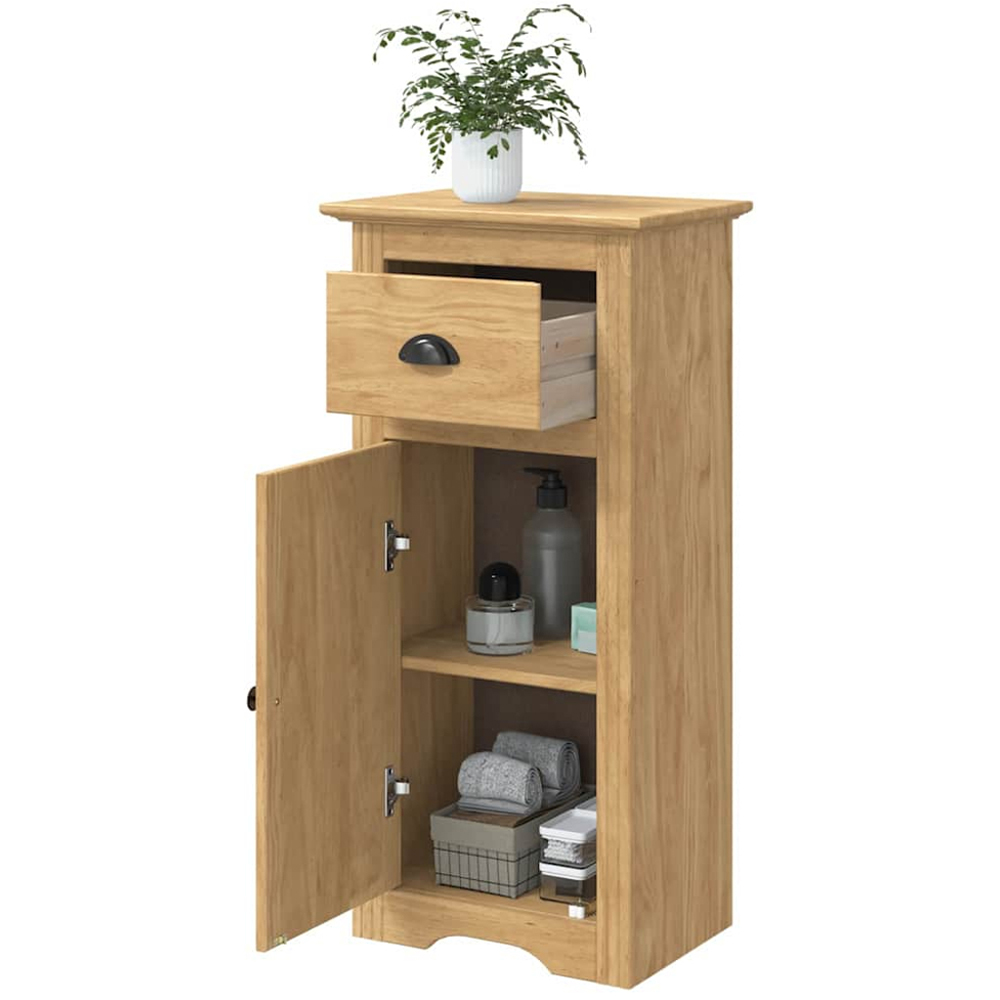 vidaXL Bodo Single Door Single Drawer Honey Brown Bathroom Cabinet Image 3