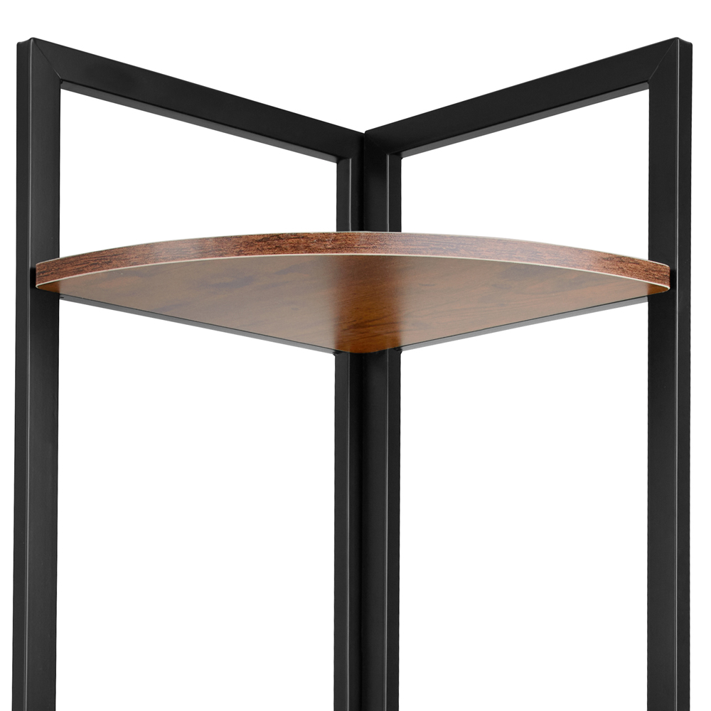 tectake Castlebar 5 Shelf Industrial Dark Wood Corner Shelving Unit Image 8