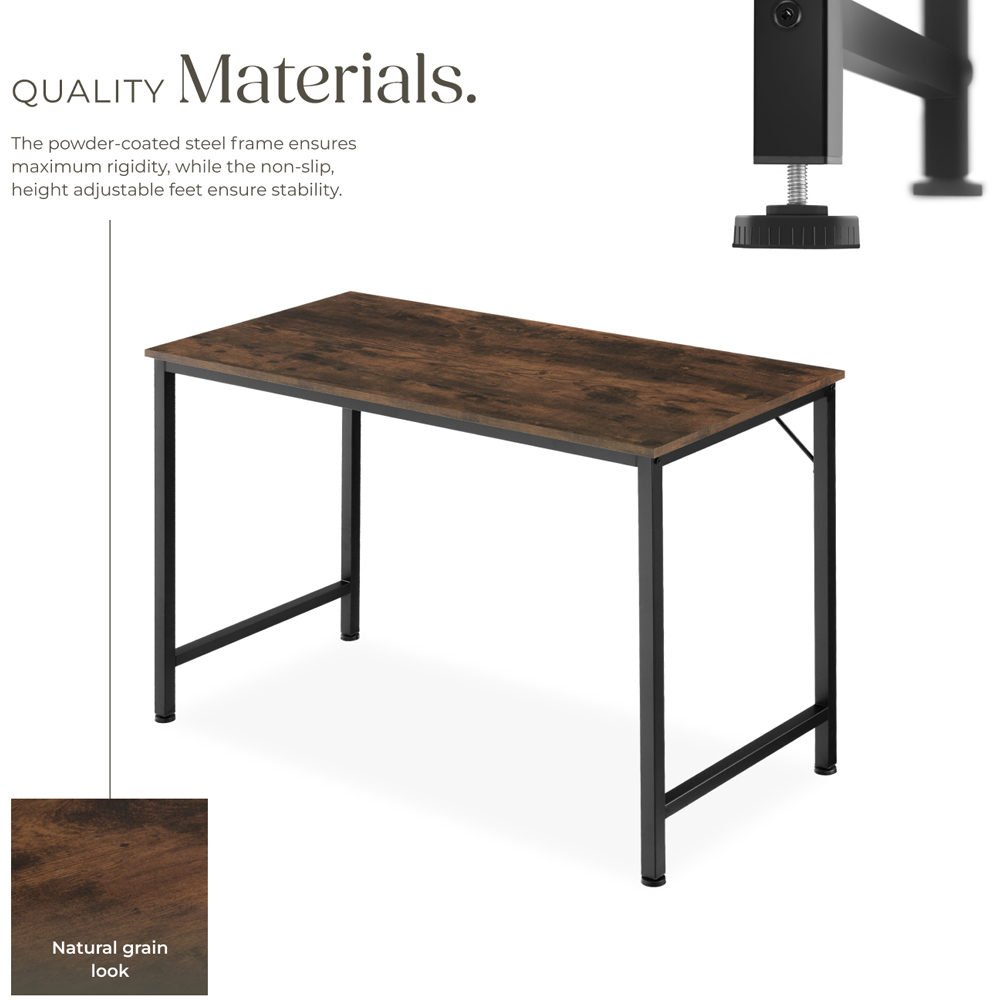 tectake Jenkins Dark Wood Office Desk 120 x 60 x 75.5cm Image 3
