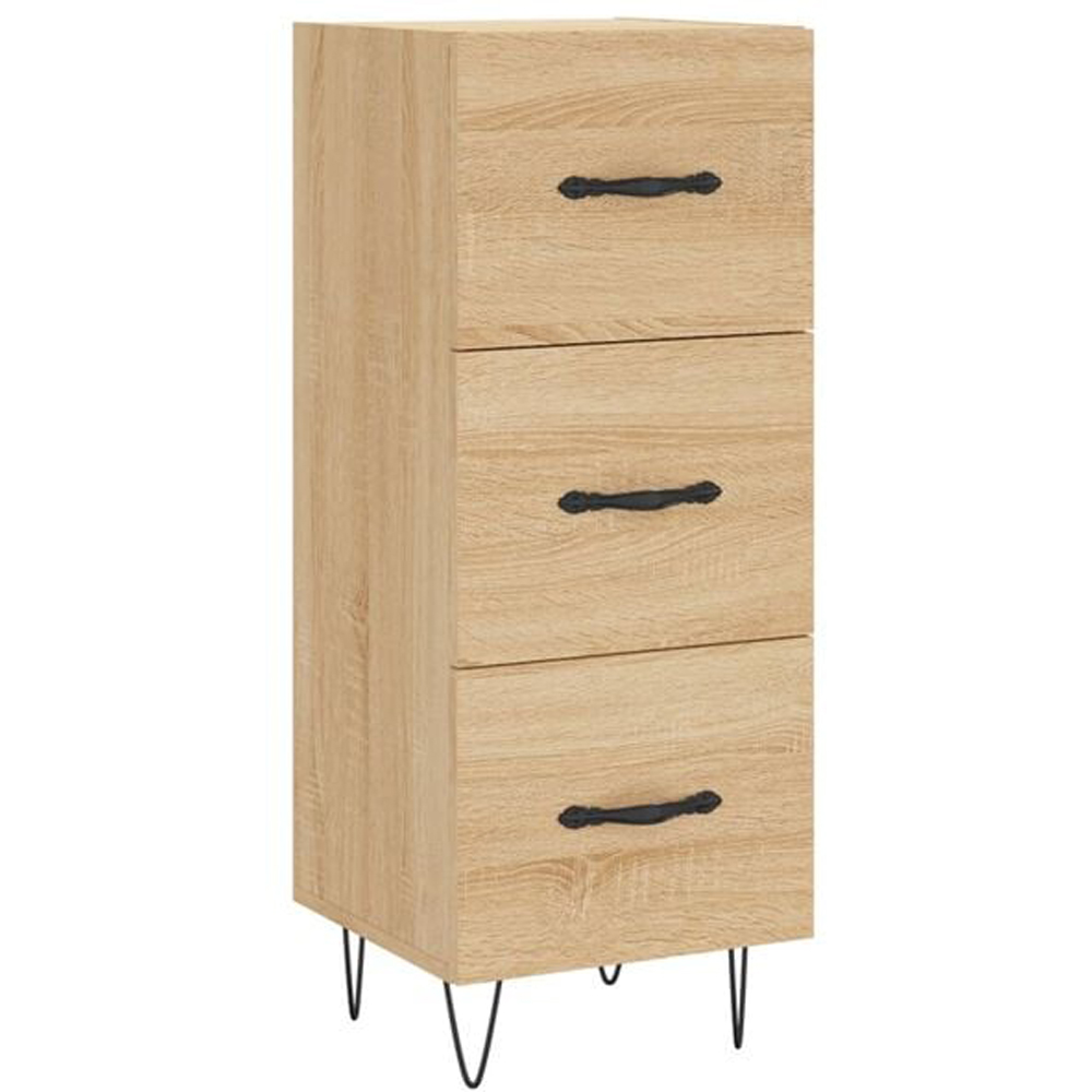 vidaXL Single Door 3 Drawer Sonoma Oak Highboard Image 5