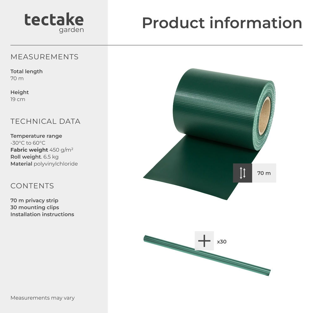 tectake Green Privacy Film Double-Sided Print 7000cm Image 8