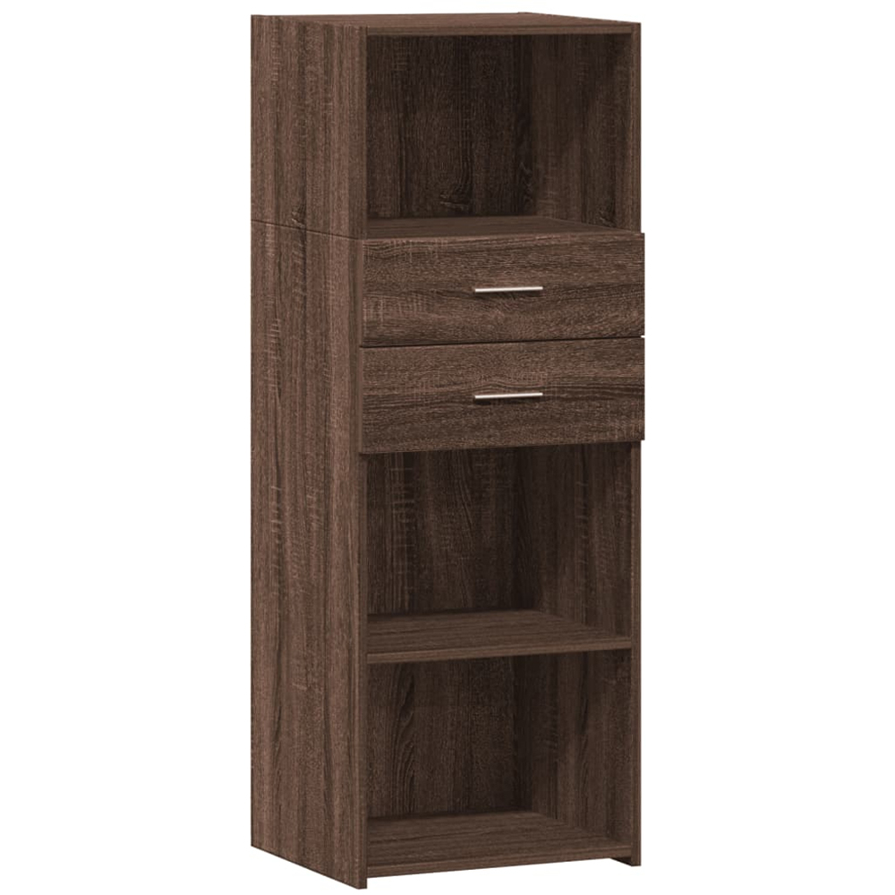 vidaXL 2 Drawer 3 Shelf Brown Oak Highboard Image 2
