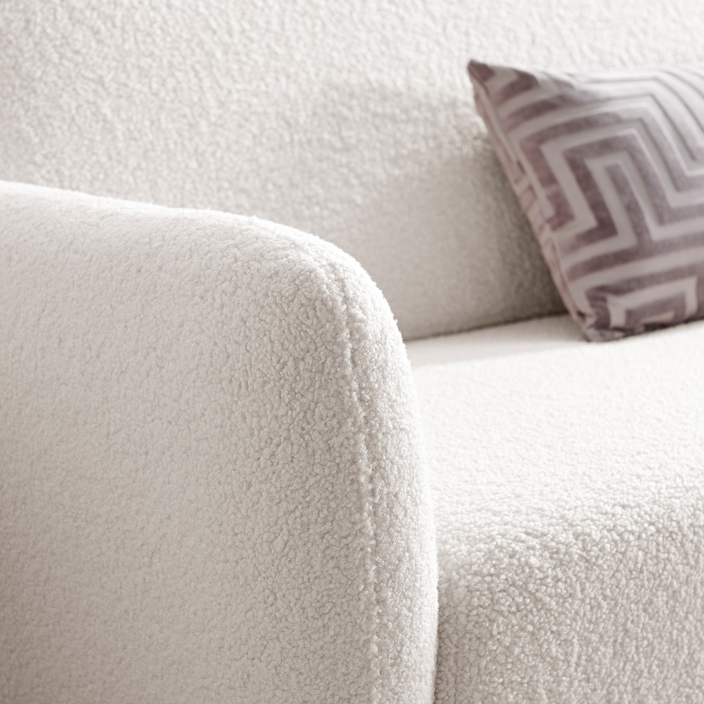 Furniturebox Terry White Boucle Armchair Image 2