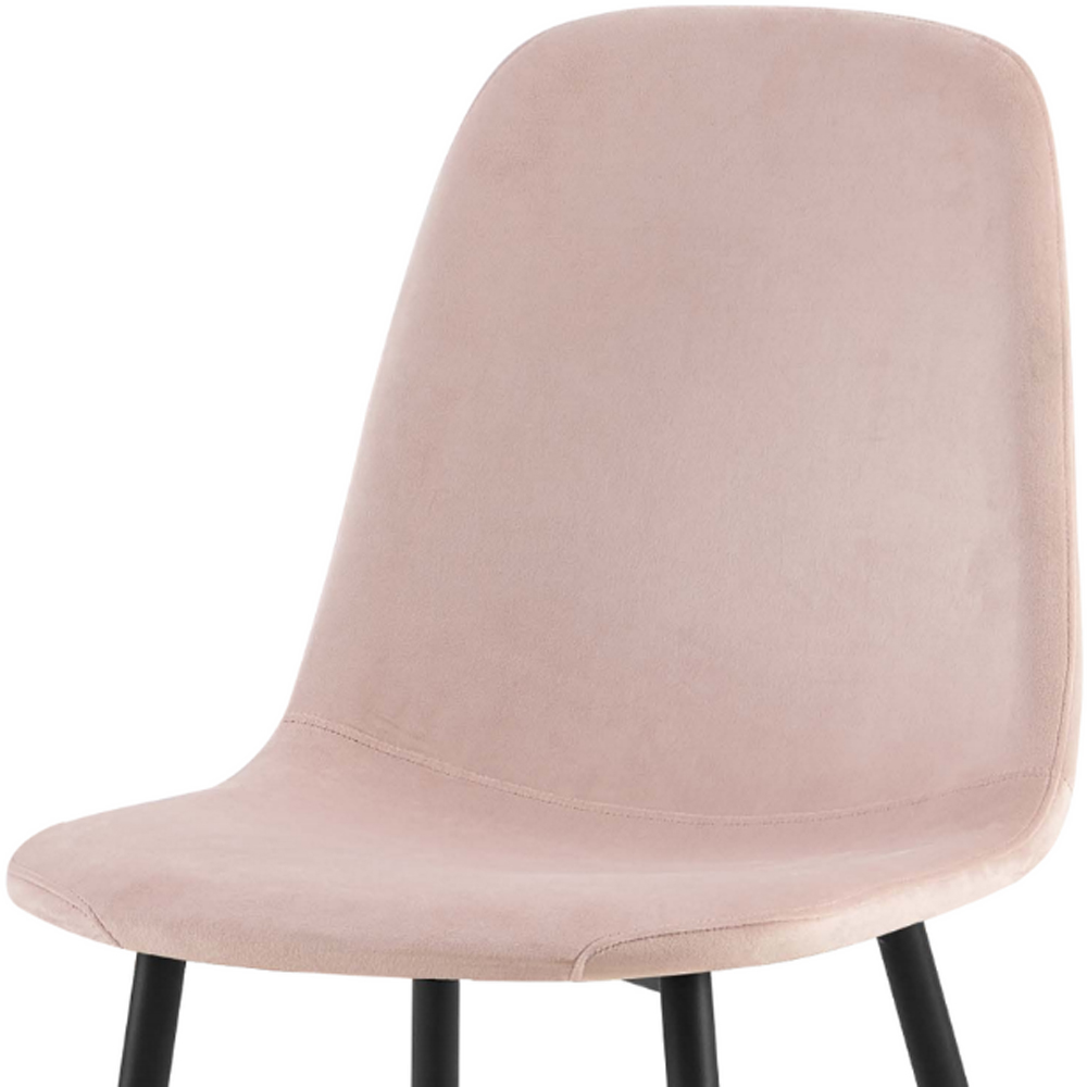 DS Living Luxe Set of 2 Heavenly Pink Dining Chairs with Black Powder Legs Image 4