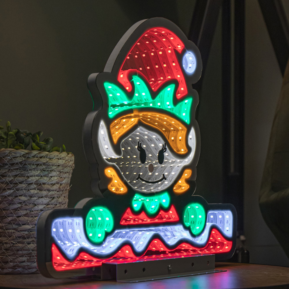 Samuel Alexander Multicolour Infinity LED Light Up Elf Girl Christmas Decoration Image 4