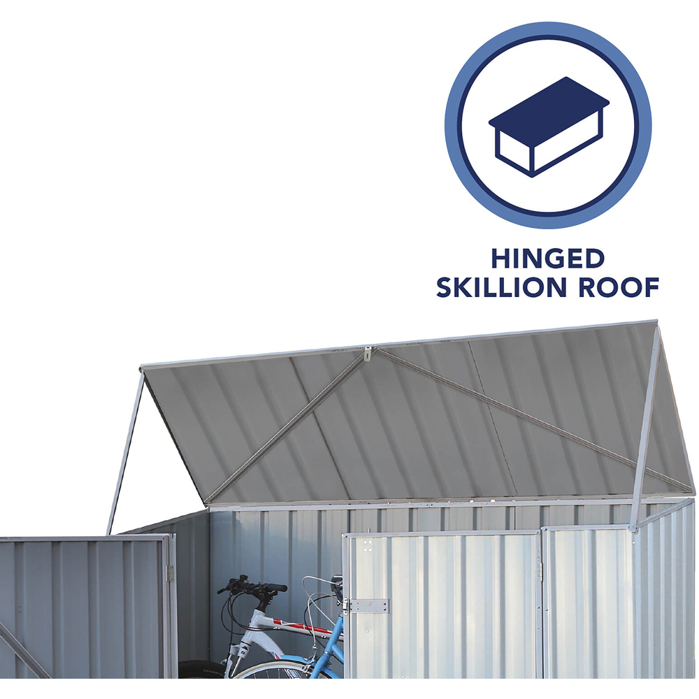 Mercia Absco 7.4 x 2.5ft Zinc Double Door Metal Bike Shed Image 6