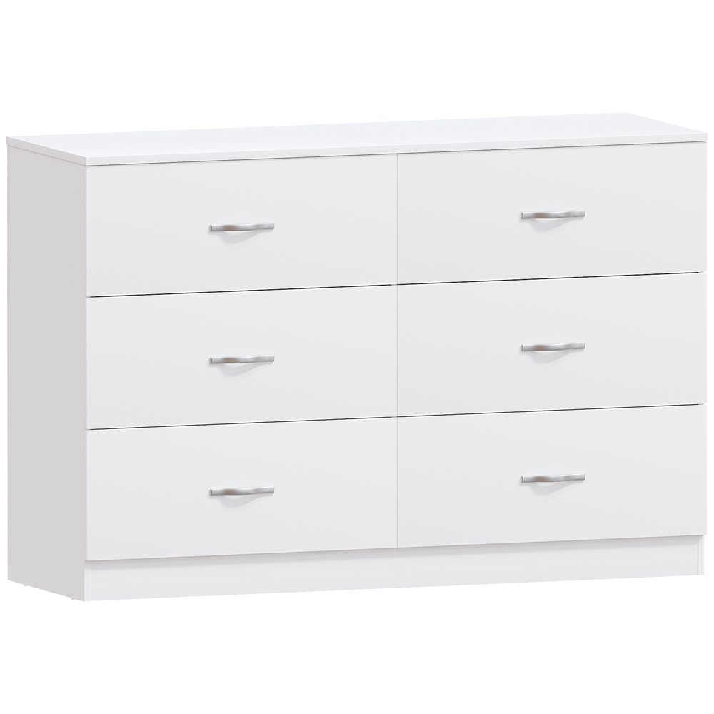 VIDA DESIGNS Riano 6 Drawer White Chest of Drawers with Metal Handles Image 2