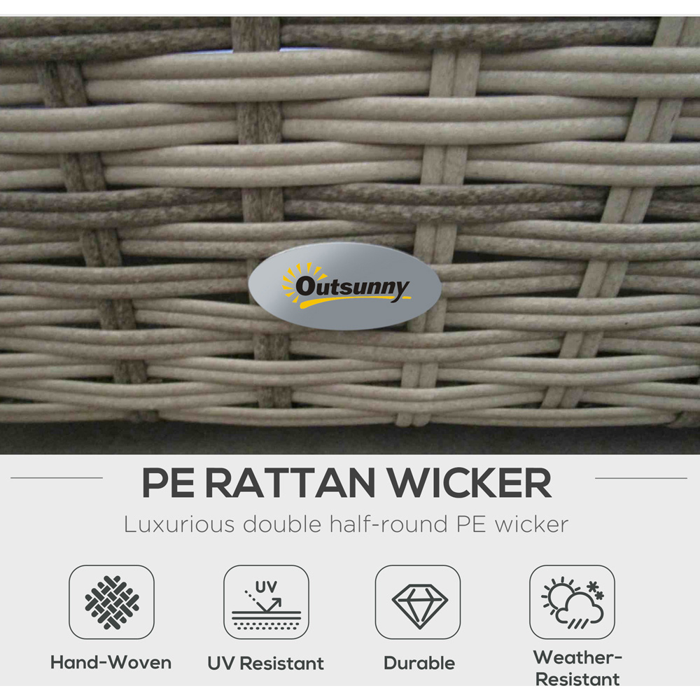 Outsunny 6 Seater Grey and Orange Rattan Sofa Lounge Set Image 5