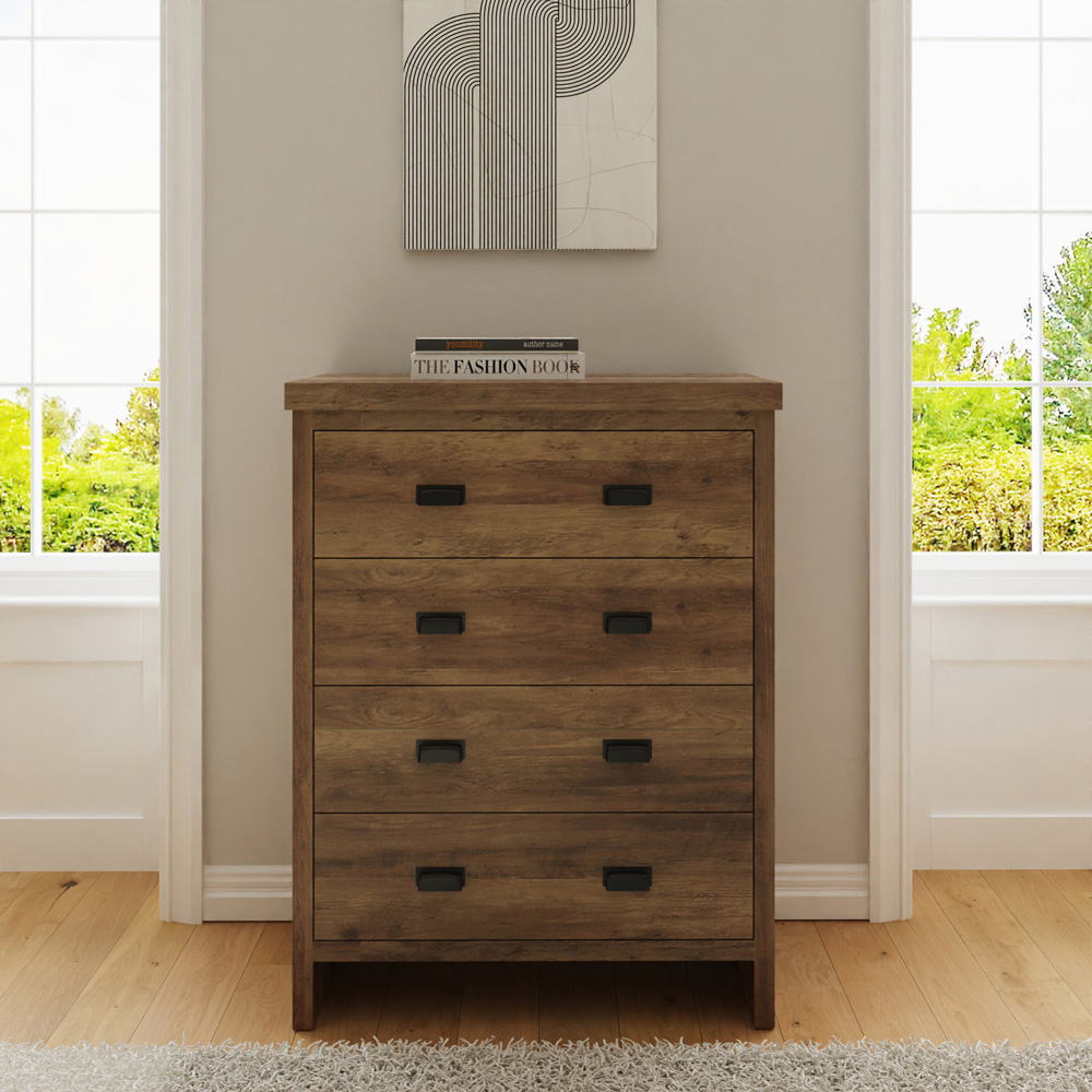 GFW Boston Knotty Oak 4 Piece Bedroom Furniture Set Image 5
