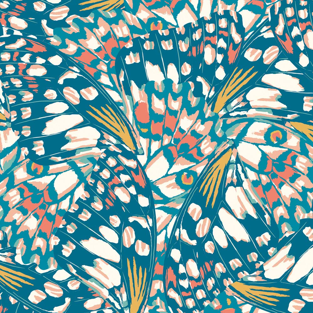 Origin Murals Butterfly Wings Blue Wall Mural Image 2