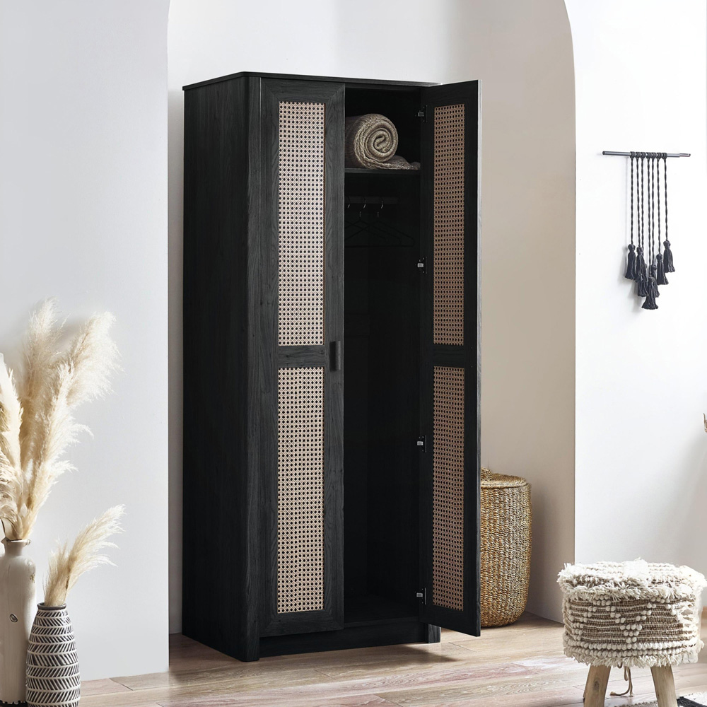 Julian Bowen Sydney 2 Door Black Ash Wardrobe Image 7