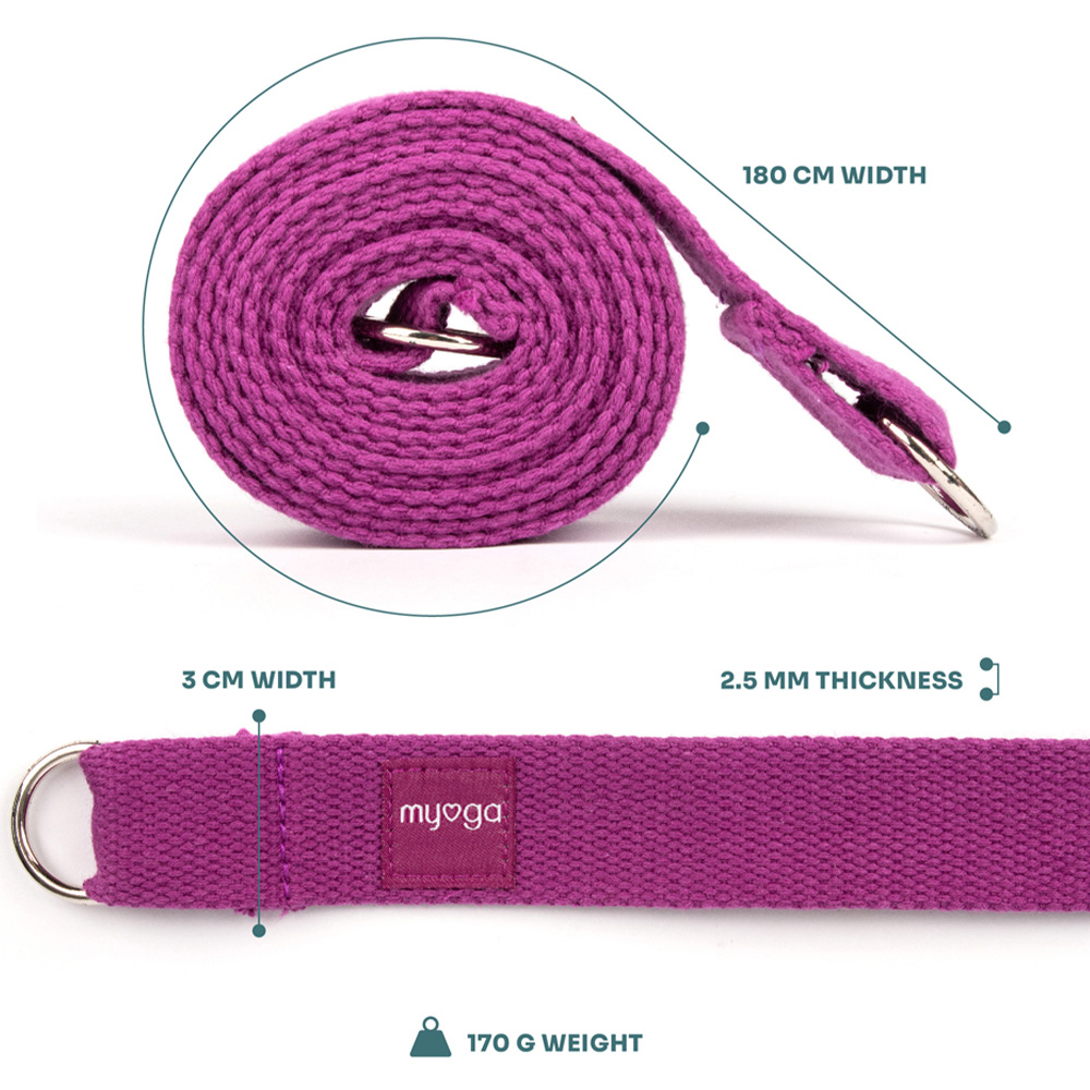 Myga Dusty Pink Yoga Block Pair with Strap Image 2