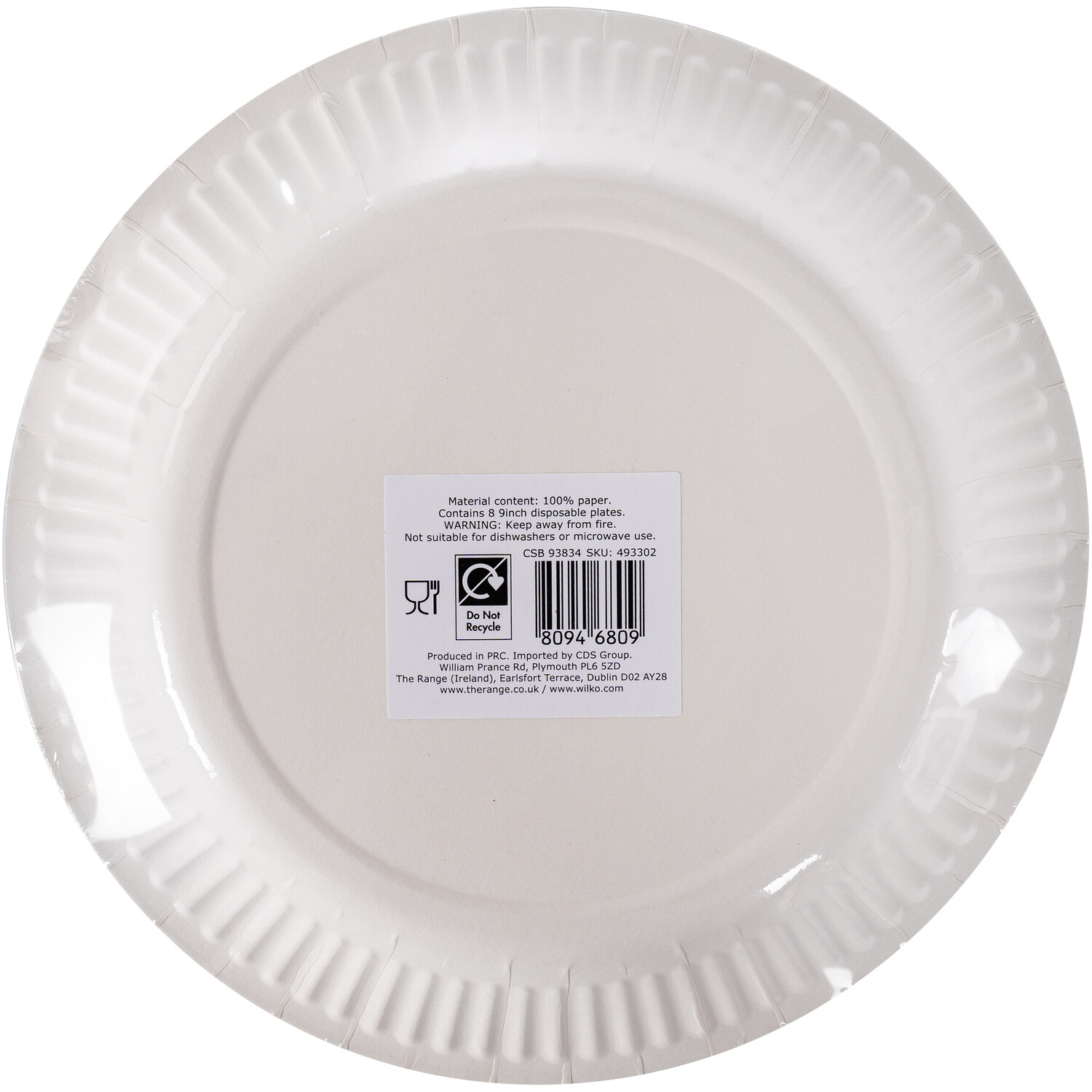 Pack of 8 Gamer Plates Black Image 2