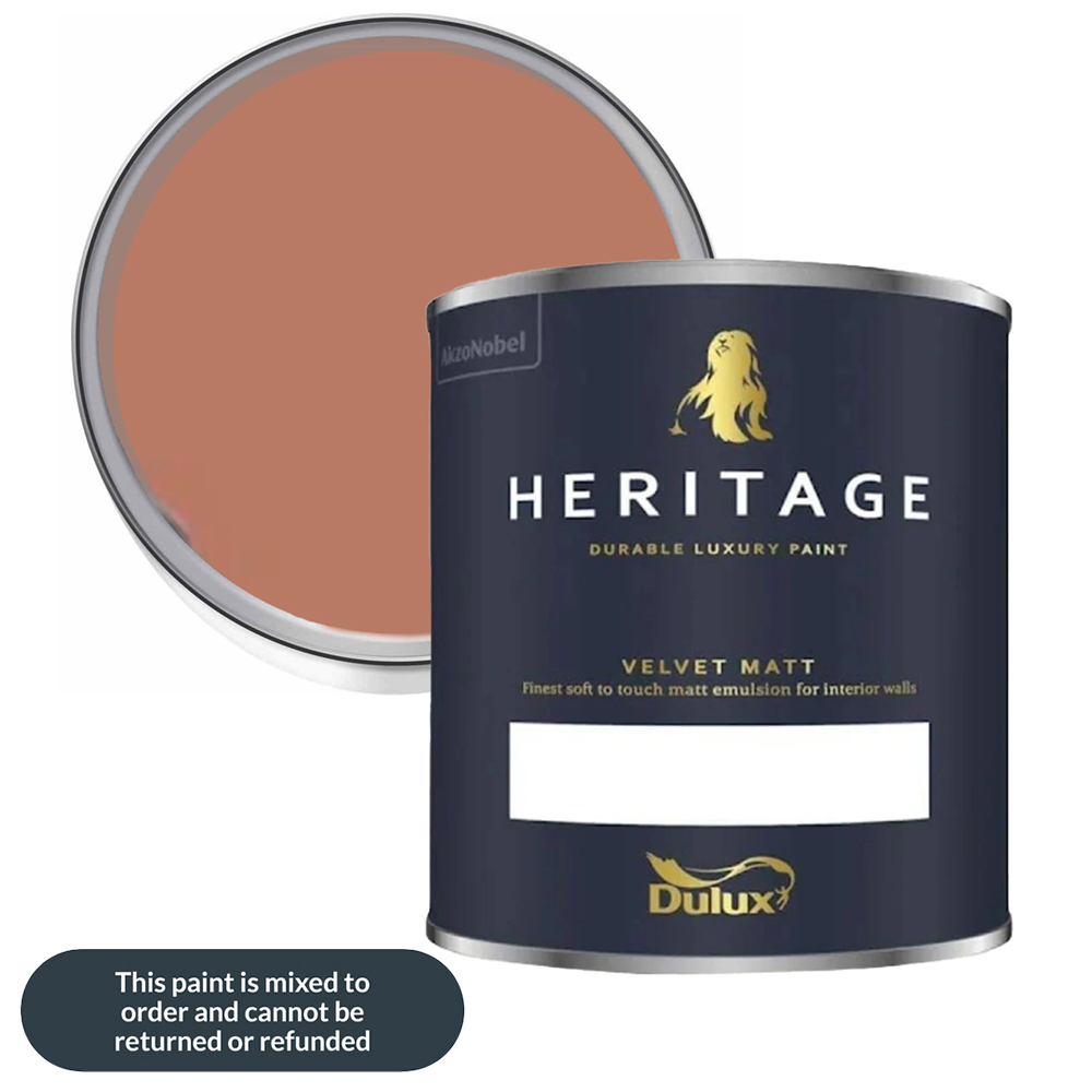 Dulux Heritage Walls and Ceilings Red Sand Velvet Matt Emulsion Paint 1L Image 1