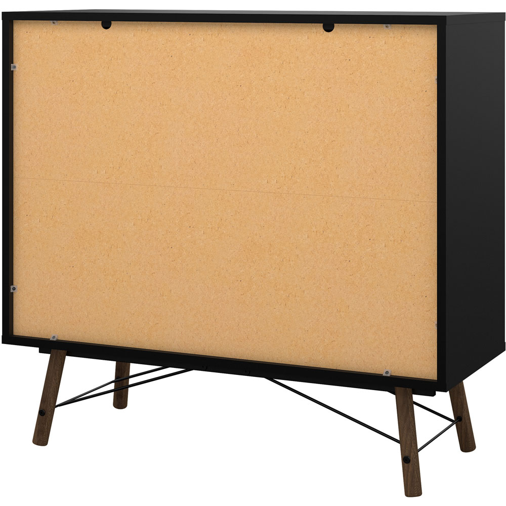 Florence Ry 6 Drawer Matt Black and Walnut Chest of Drawer Image 5