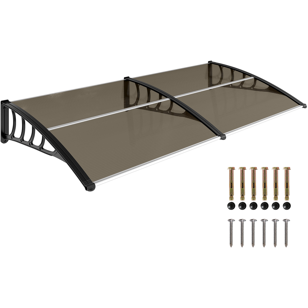 Outsunny Brown Window and Door Canopy Awning 2 x 0.96m Image 2