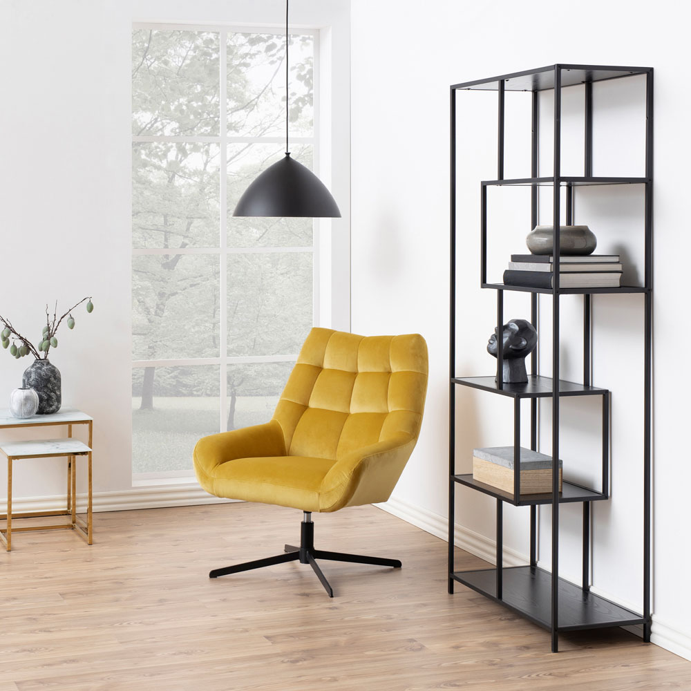 Florence Seaford 5 Shelf Black Metal Bookcase Image 9