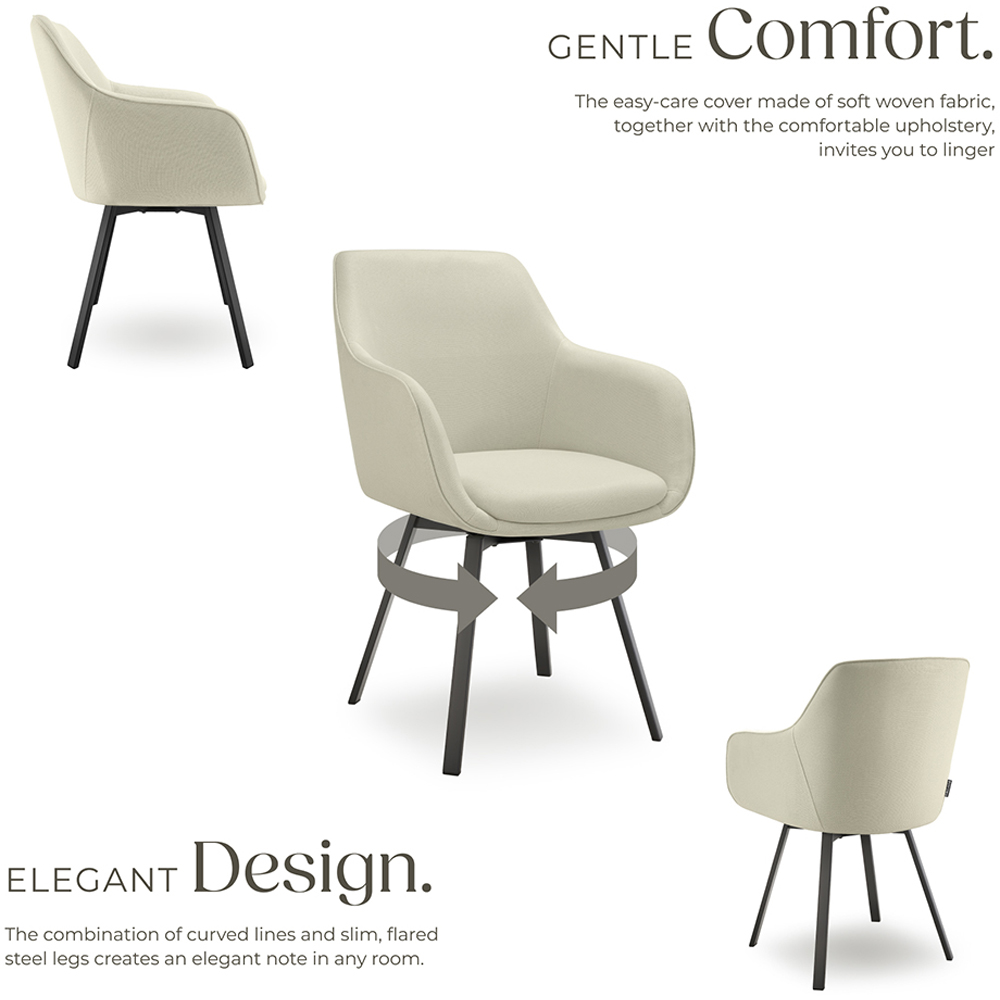 tectake Alicon Set of 2 Greige Dining Chair Image 3