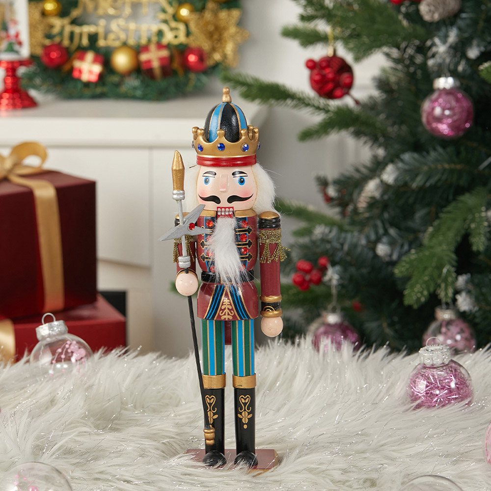 Living and Home Wooden Nutcracker Soldier Christmas Ornament Image 2