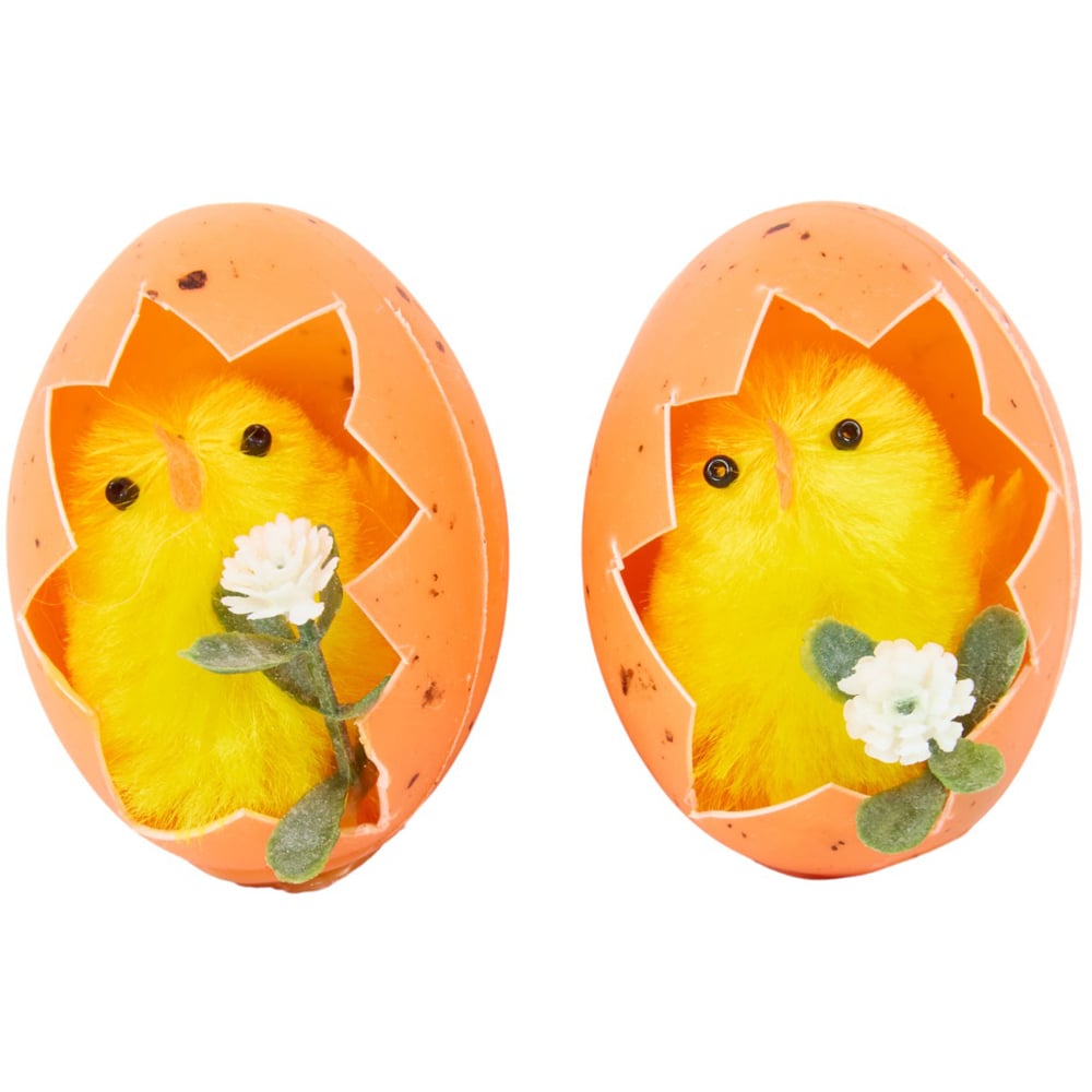 Easter 2 Chicks in Eggshells Decoration Image 3