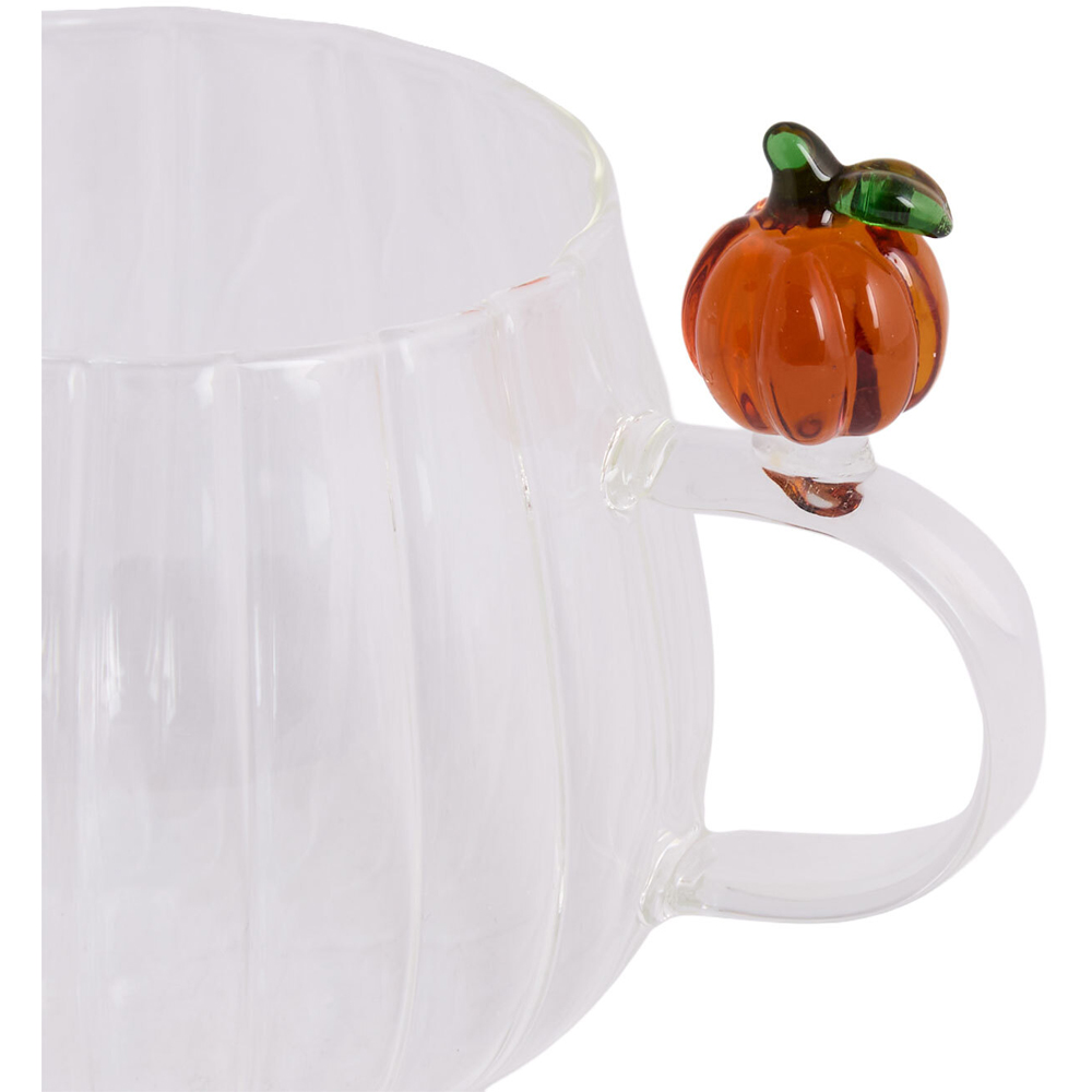 Glass Mug with Pumpkin Handle Clear Image 2