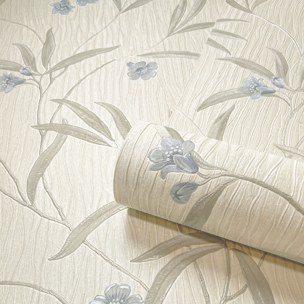 Belgravia Tiffany Floral Textured Blue Image 2