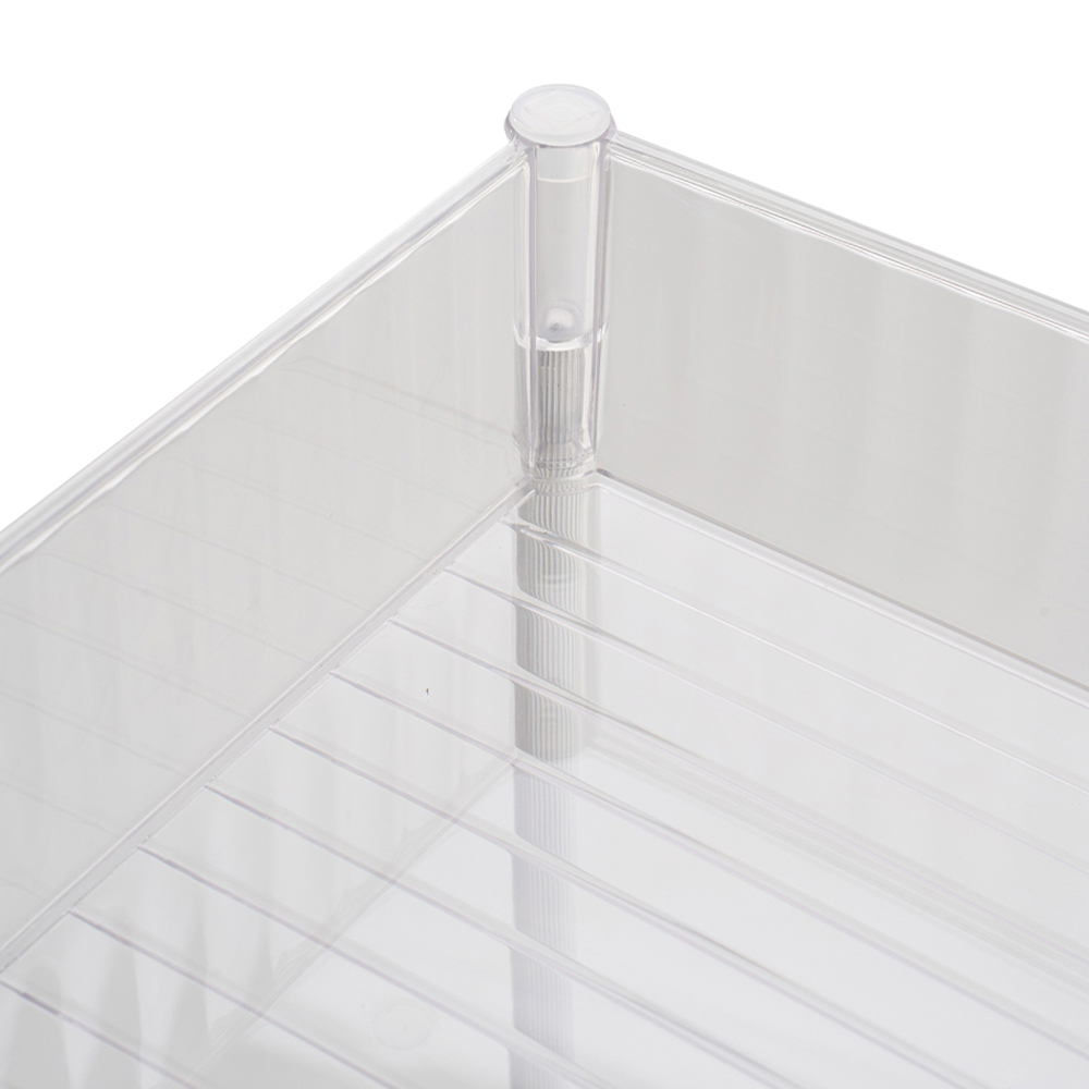 Living and Home 4 Shelf Clear Striped Rolling Storage Cart Image 4