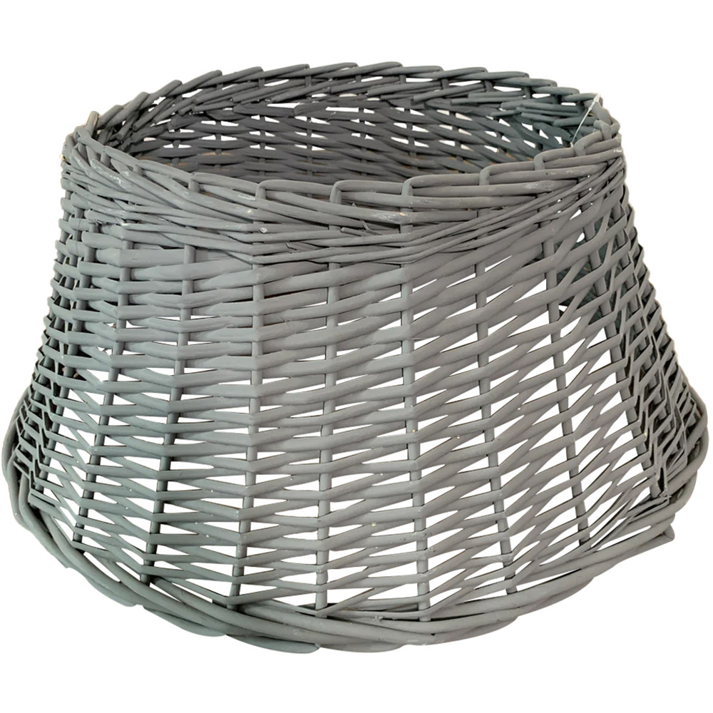Samuel Alexander Deluxe Medium Dark Grey Wicker Willow Christmas Tree Skirt 28 x 60cm Image 1