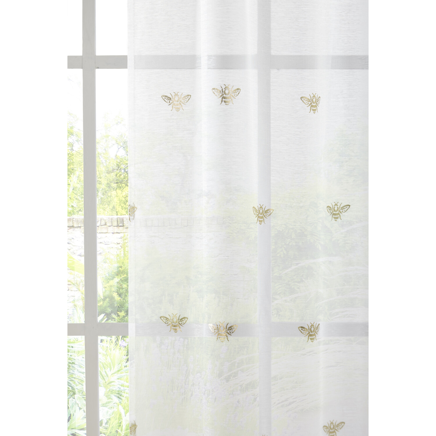 Bee Sheer Voile Panel - Gold / 137cm Image 2
