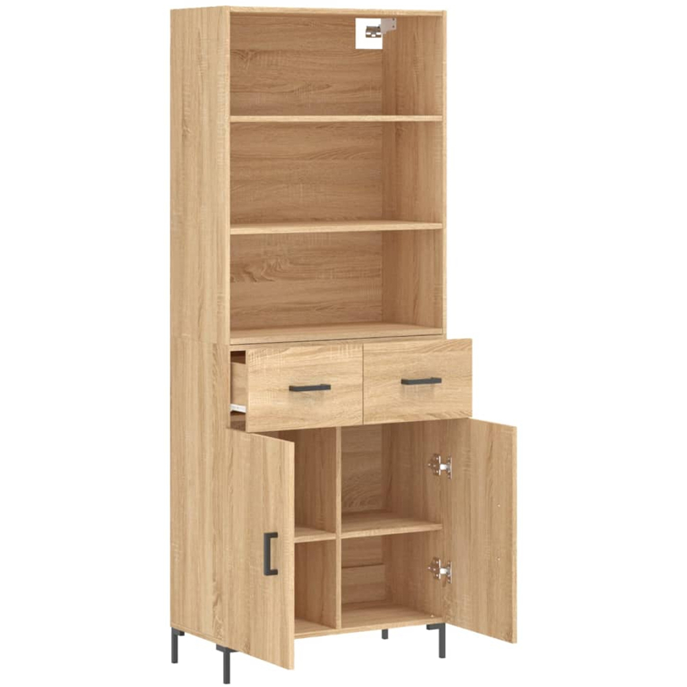 vidaXL 2 Door 2 Drawer 2 Shelf Sonoma Oak Highboard Image 4