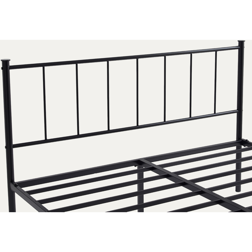 Brooklyn Finn Double Black Metal Bed Frame with Headboard and Footboard Image 3